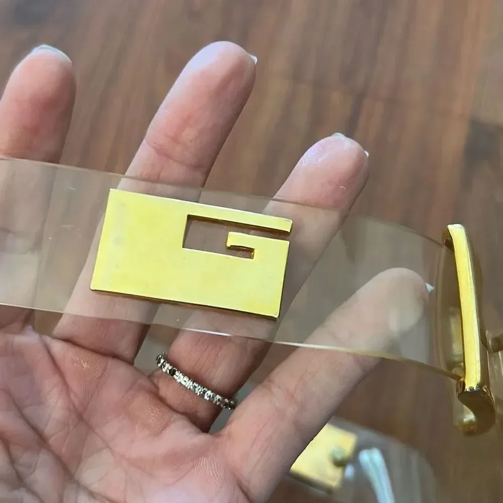 Vintage G belt clear with gold